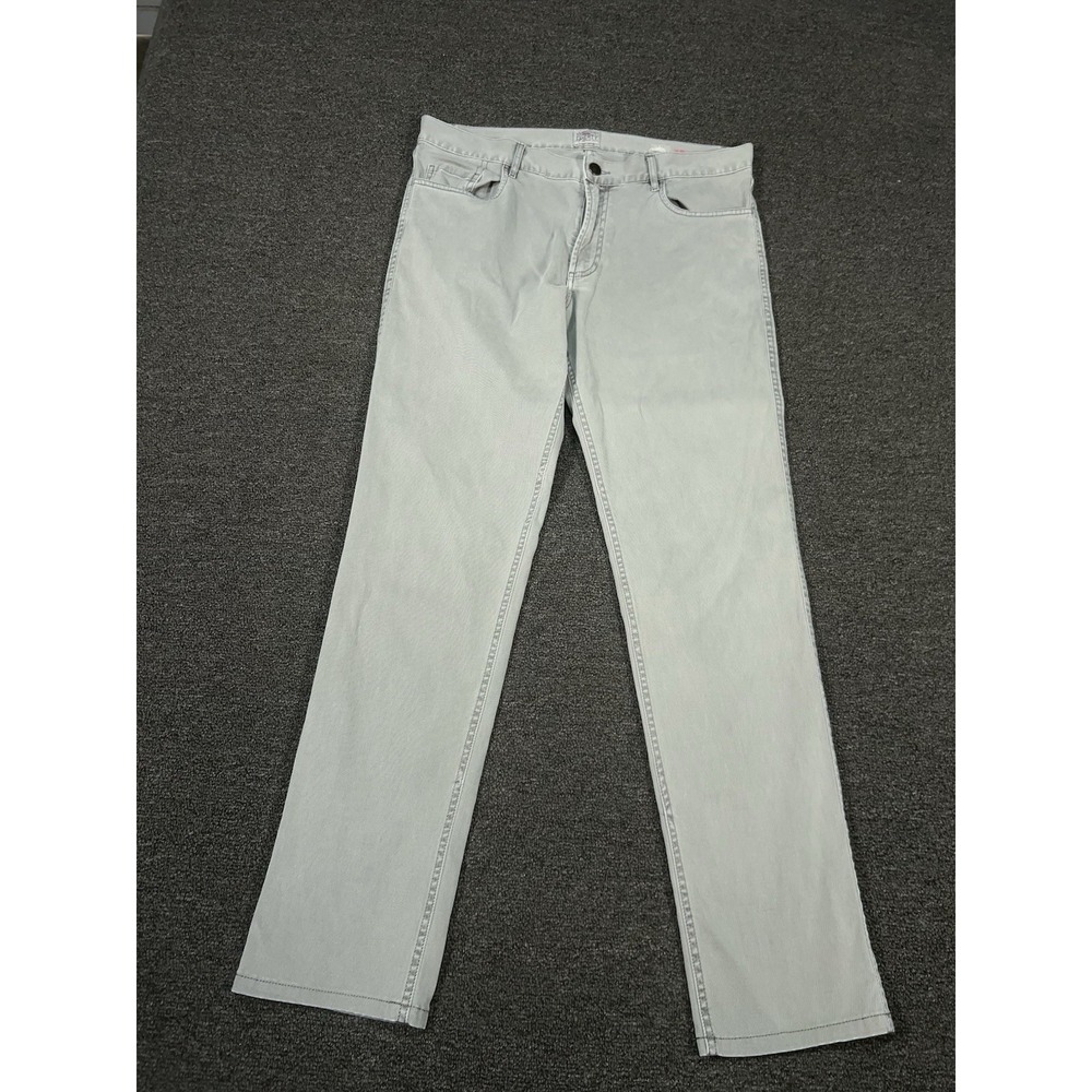 Faherty Stretch Terry‎ 5 Pocket Pants Men 35x31 Gray Slim Comfort Casual Preppy - Picture 2 of 8
